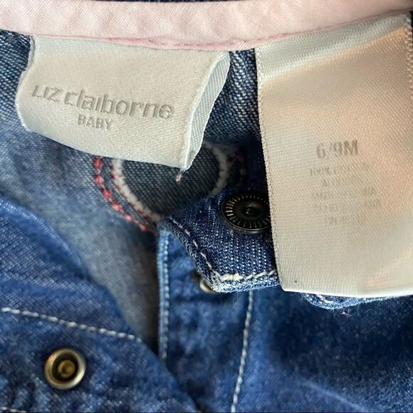 Liz Claiborne Long Sleeve Collared Blue Jean Dress - Picture 6 of 7